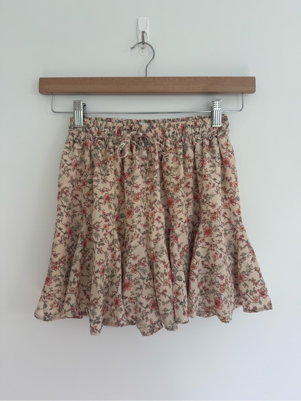 Paper Crane Floral Mini Skort Size XS Boho Cottagecore Flowy Pull On